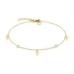 Tamaris Armband - Flower mit Blütenanhängern und Zirkoniasteinen in der Farbe gold Produktbild