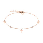 Tamaris Fußkette mit feiner Gliederkette, Blütenanhängern und Zirkoniasteinen in der Farbe roségold Produktbild
