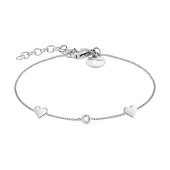 Tamaris Armband mit zwei Herzanhängern und Zirkoniastein in der Farbe silber Produktbild