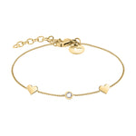 Tamaris Armband mit zwei Herzanhängern und Zirkoniastein in der Farbe gold Produktbild