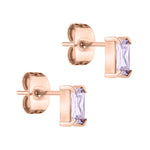 Tamaris Ohrstecker mit eckigem Zirkoniastein in der Farbe roségold Produktbild