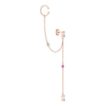 Tamaris Ohrhänger mit integriertem Earcuff, feiner Kette und Zirkoniasteinen in der Farbe roségold Produktbild