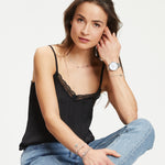 Tamaris Beads-Armband mit Stoffband, Turmalin Beads und Silberdetails Tragebild