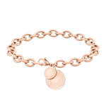 Liebeskind Berlin Armband mit Gliederkette und Münzanhänger im Vintage-Design in der Farbe roségold Produktbild