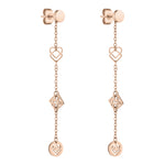 Liebeskind Berlin Ohrhänger mit mehreren Anhängern, darunter Herz- und Logo-Designs in der Farbe roségold Produktbild