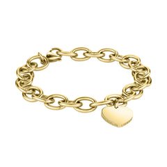 Liebeskind Berlin Armband - Chunky Heart; grobe Gliederkette mit Herzanhänger in der Farbe gold Produktbild