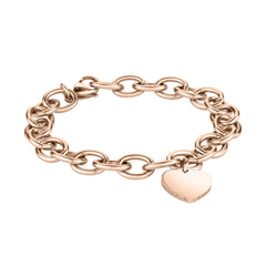 Liebeskind Berlin Armband - Chunky Heart; grobe Gliederkette mit Herzanhänger in der Farbe Roségold Produktbild