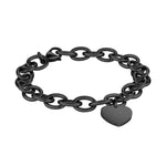 Liebeskind Berlin Armband - Chunky Heart; grobe Gliederkette mit Herzanhänger; schwarz Produktbild