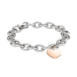 Liebeskind Berlin Armband - Chunky Heart; grobe Gliederkette mit Herzanhänger; bicolor Produktbild