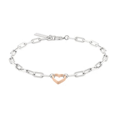 Liebeskind Berlin Armband - In Liebe; grobe Gliederkette mit Herzanhänger, bicolor Produktbild