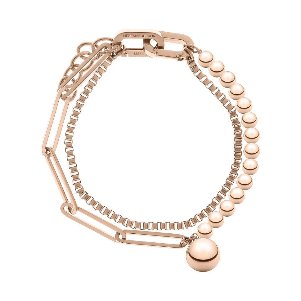 Liebeskind Berlin Armband - ArmbandxChoker; mit Ketten und Kugelmix in der Farbe roségold Draufsicht