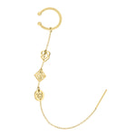 Liebeskind Berlin Ear Cuff mit mehreren Anhängern, darunter Herz- und Logo-Designs in der Farbe gold Zusatzbild