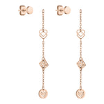 Liebeskind Berlin Ohrhänger mit mehreren Anhängern, darunter Herz- und Logo-Designs in der Farbe roségold Zusatzbild