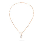 Liebeskind Berlin Halskette aus rechteckigen Gliedern mit T-Bar-Verschluss und Baroque Pearl in der Farbe roségold Zusatzbild  