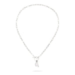 Liebeskind Berlin Halskette aus rechteckigen Gliedern mit T-Bar-Verschluss und Baroque Pearl in der Farbe silber Zusatzbild  