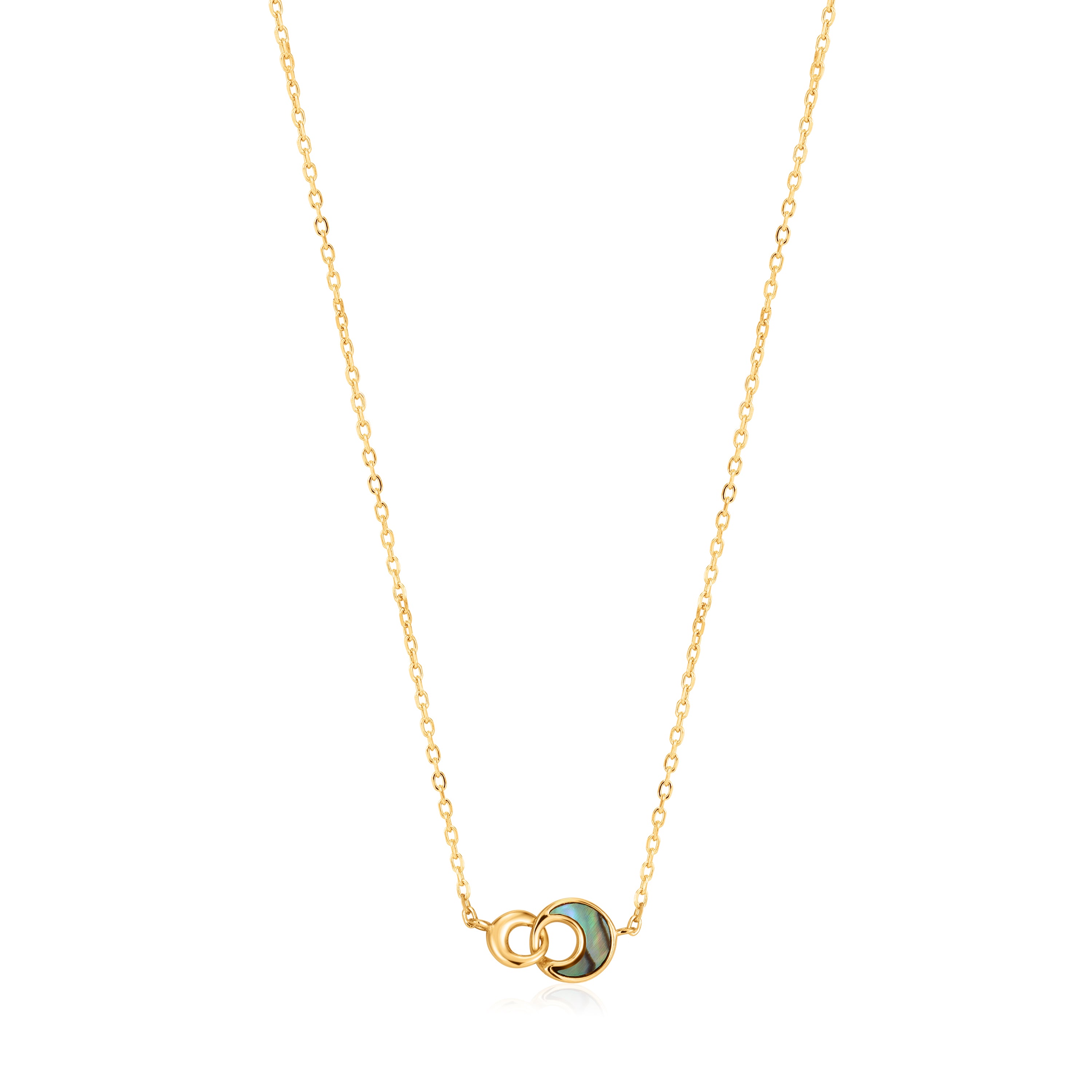 Ania Haie Halskette mit feiner Kette und gold und abalone Detail in der Farbe gold Produktbild