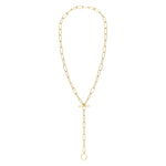 Liebeskind Berlin Halskette bestehend aus einer goldenen Y-Gliederkette mit T-Bar-Verschluss; Produktbild