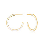 Die Ania Haie Creole - White Enable Hoop Ohrringe von Ania Haie sind aus vergoldetem 925er Sterlingsilber gefertigt und präsentieren sich elegant auf weißem Hintergrund.