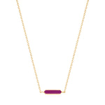 Ania Haie Halskette - Der violette Emaille-Anhänger: Goldkette mit einem kleinen horizontalen magentafarbenen Balkenanhänger aus 925er Silber mit Emaille-Beschichtung von Ania Haie.