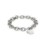 Liebeskind Berlion Armband - The Heart mit grober Gliederkette und Herzanhänger in der Farbe silber Produktbild