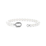 TI SENTO Milano Perlenarmband mit silberfarbenem Gliederelement – geöffnet am karabiner