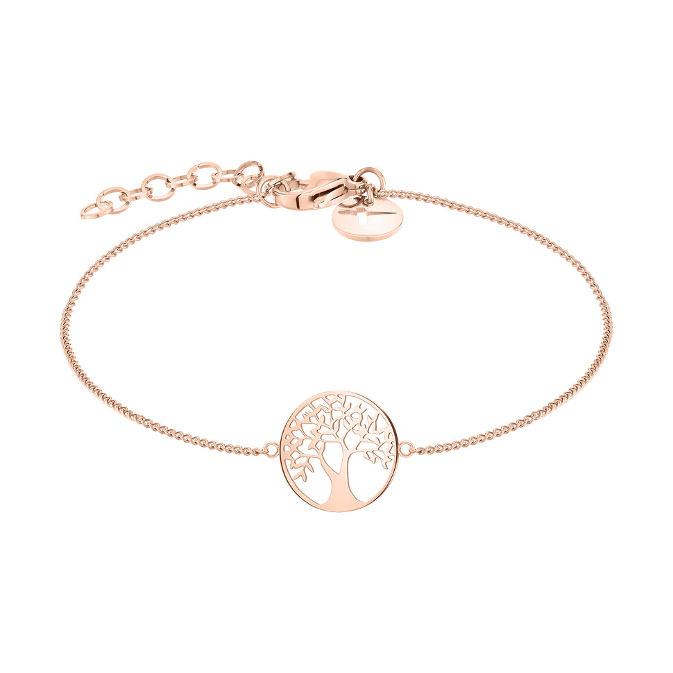 Tamaris Armband mit feiner Kette mit Lebensbaum-Motiv in der Farbe roségold Produktbild