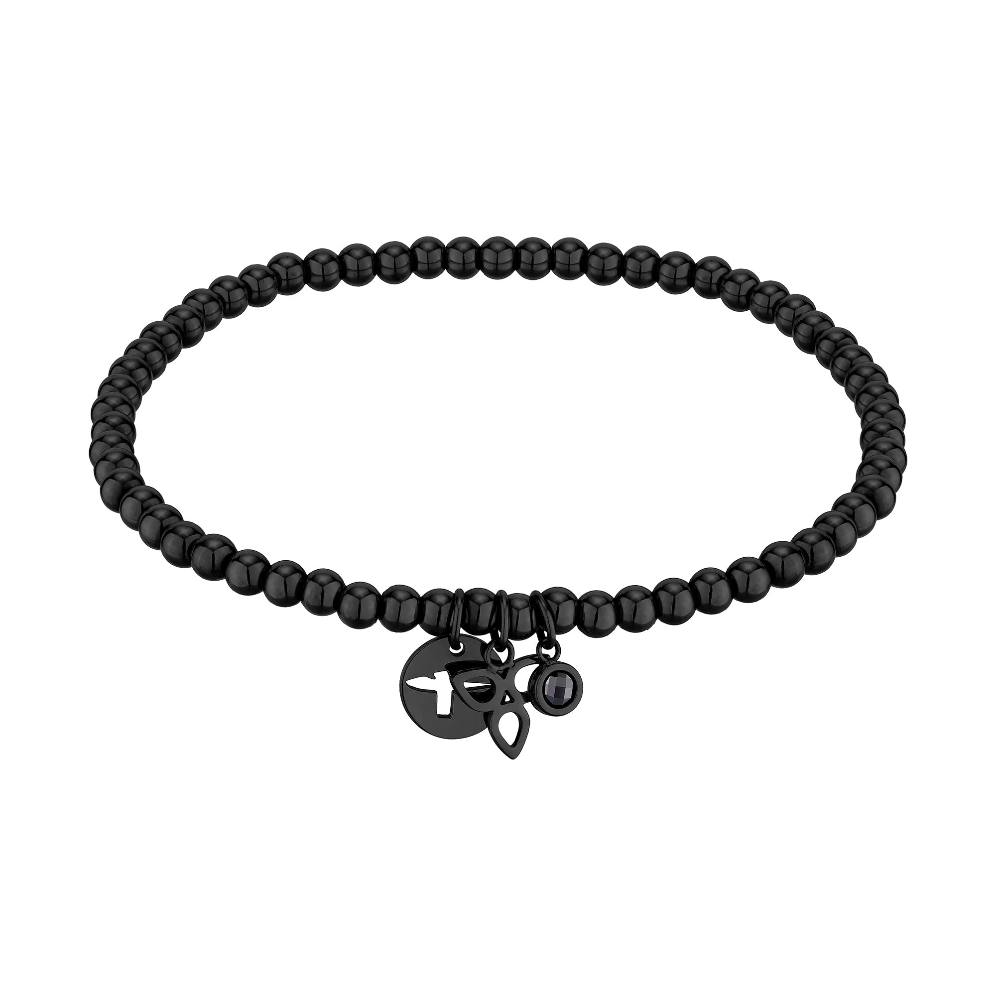 Tamaris Beads-Armband mit Blüten- und Zirkoniaanhänger in der Farbe schwarz Produktbild