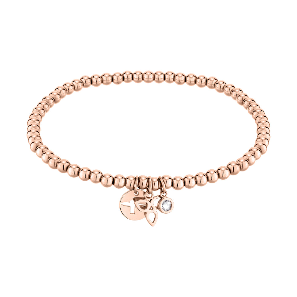 Tamaris Beads-Armband mit Blütenanhänger und Zirkoniastein in der Farbe roségold Produktbild