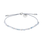 Tamaris Beads-Armband mit Stoffband, Aquamarin-Beads und Silberdetails Produktbild