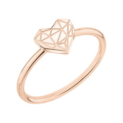 Liebeskind Berlin Ring mit grafischem Herzelement in der Farbe roségold; Größe 54 Produktbild