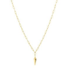 Liebeskind Berlin Halskette mit grober Ankerkette und geometrischem Pendulum-Anhänger in der Farbe gold Produktbild