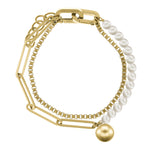 Liebeskind Berlin Armband bestehend aus mehreren Kettenarten, in der Farbe gold; Produktbild