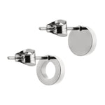 Liebeskind Berlin Ohrstecker in Kreisform in der Farbe silber, einer mit Loch; Rückansicht