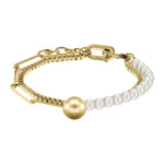 Liebeskind Berlin Armband bestehend aus mehreren Kettenarten, in der Farbe gold; Produktbild