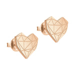 Liebeskind Berlin Ohrstecker in geometrischer Herzstruktur mit grafischen Elementen, in der Farbe roségold; Produktbild