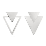 Verleihen Sie Ihrem Look eine urbane Note oder einen 70er-Jahre-Look mit LIEBESKIND BERLIN Ohrhänger - The Geometric von Liebeskind Berlin: silberne Ohrringe mit zwei gestapelten Dreiecken in einfarbigen und offenen geometrischen Designs.