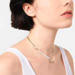 Liebeskind Berlin Armband bestehend aus mehreren Kettenarten, in der Farbe gold; Tragebild