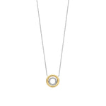 Ti Sento Milano Halskette "Sparkling Highlight" mit rundem bicolor Anhänger in Gold und Silber sowie funkelnden Zirkonia.