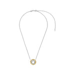 Ti Sento Milano Halskette "Sparkling Highlight" mit rundem Gold-Silber-Anhänger, Zirkonia-Details und verstellbarer Ankerkette.