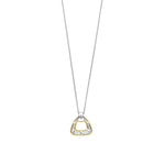 Rückseite der TI SENTO Milano Halskette „Golden Triangle“ mit bicolor Dreieck-Anhänger und hochwertiger Verarbeitung.