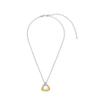 Gesamtansicht der TI SENTO Milano Halskette „Golden Triangle“ mit verstellbarer silberner Kette und goldenem Dreieck-Anhänger.