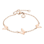 Cool Time Kids Armband mit Schmetterlingsmotiven in der Farbe roségold Produktbild