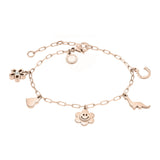 Cool Time Kids Armband mit mehreren Motiv Charms in der Farbe roségold Produktbild