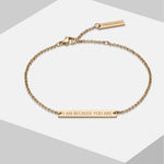 Liebeskind Berlin Armband bestehend aus einer filigranen, roségoldenen Kette und einer gravierten Edelstahlplatte mit Gravur-Möglichkeit auf der Rückseite; Zusatzbild