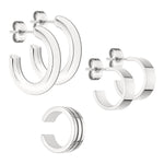 Liebeskind Berlin Set - Ear Candy; aus zwei Paar Creolen und einem Paar Earcuff in der Farbe silber Produktübersicht