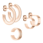 Liebeskind Berlin Set - Ear Candy; aus zwei Paar Creolen und einem Paar Earcuff in der Farbe roségold Produktübersicht