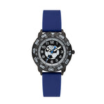 Cool Time Kids Armbanduhr mit Fußball-Print auf dem Ziffernblatt und blauem Silikonband Produktbild