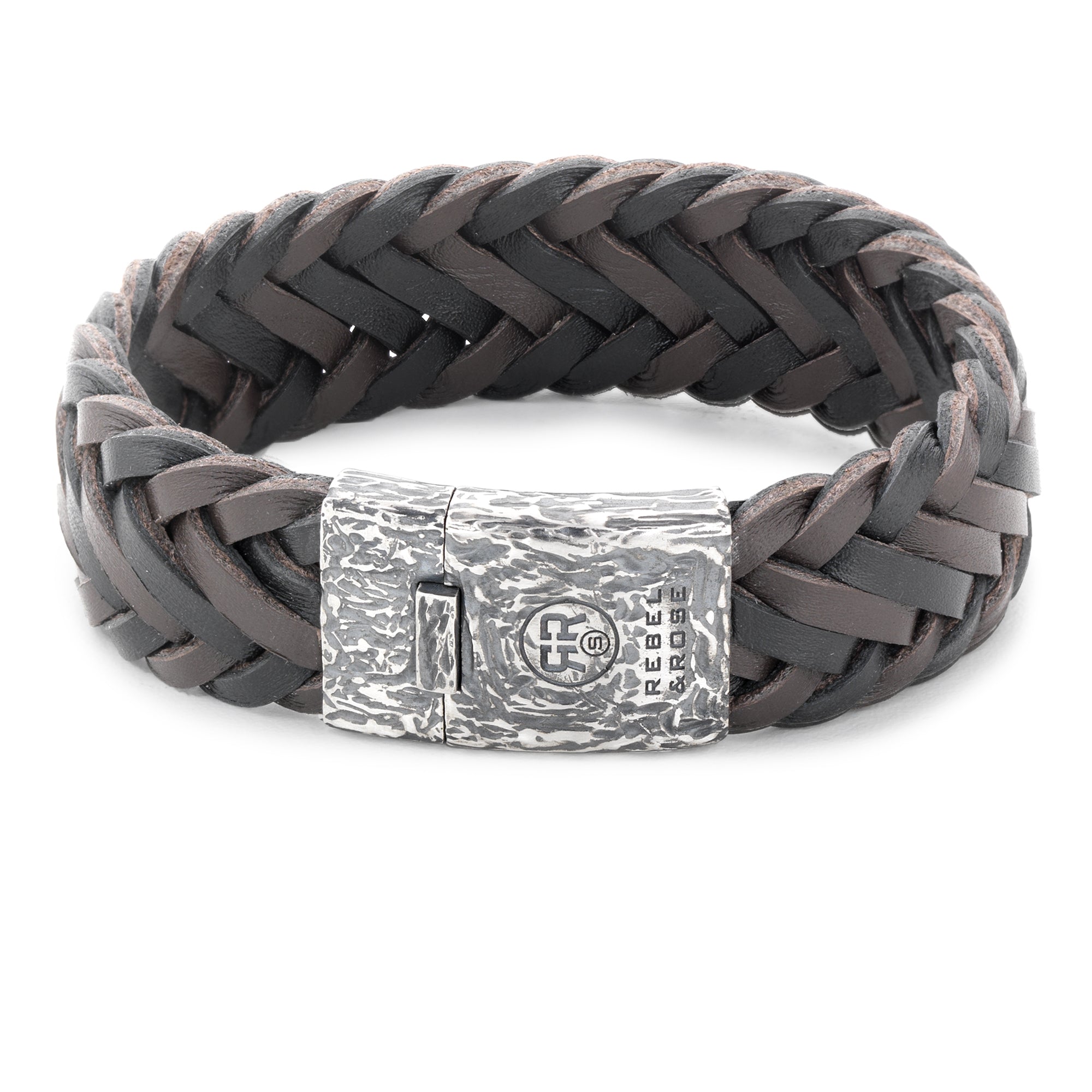 Rebel & Rose Armband - The Braided Leather; in der Farbe braun; Größe XL Produktbild 