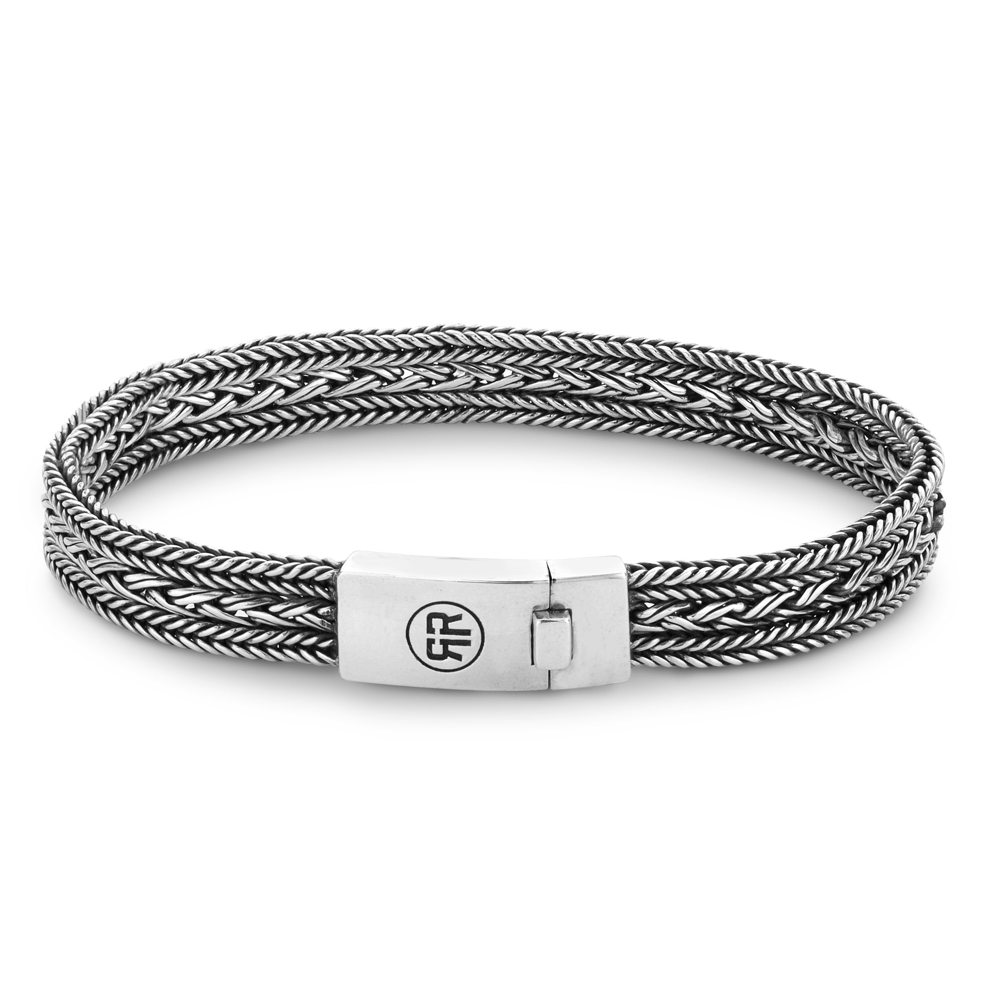 Rebel & Rose Armband - The Braided Bracelet; in der Farbe silber, Größe L Produktbild 