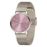 Liebeskind Berlin Armbanduhr mit rosa Zifferblatt, roségoldenem Gehäuse und roségoldenem Meshband Zusatzbild